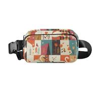 Riñonera a cuadros con diseño de cisnes a la moda para mujeres, hombres, adolescentes, cinturón pequeño con correa ajustable para viajes, compras, correr