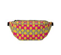 Riñonera a rayas a cuadros para correr, soporte para teléfono sin rebote para gimnasio, bolsa cruzada impermeable con correa ajustable