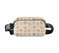 Riñonera abstracta de mal de ojo blanco impermeable con correa ajustable para viajes, vacaciones, correr, Dachshund Dreams Of A Bone, 1 Size