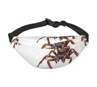 Riñonera ajustable con diseño de araña marrón, riñonera grande de viaje, unisex, Black, Talla única, Mochila informal