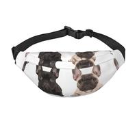 Riñonera ajustable con diseño de bulldog francés, riñonera grande para viajes, unisex, Black, Talla única, Mochila informal