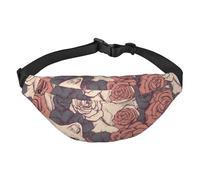 Riñonera ajustable con diseño de gato rosa, riñonera grande para viaje, unisex, Black, Talla única, Mochila informal