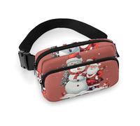 Riñonera ajustable con diseño de Papá Noel y muñeco de nieve para mujeres y hombres, para viajes, deportes, senderismo, estilo, 20 x 13 cm, Estilo:, 20x13cm