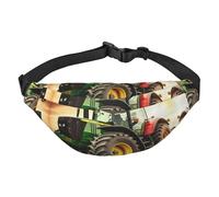 Riñonera ajustable con diseño de tractor y riñonera grande para viaje, unisex, Black, Talla única, Mochila informal