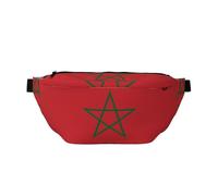 Riñonera ajustable con elegante estampado de bandera de Marruecos, correa ligera para viajes y deportes al aire libre