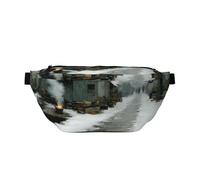 Riñonera ajustable con elegante estampado de Frozen Whisper, correa ligera para viajes y deportes al aire libre