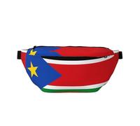 Riñonera ajustable con elegante estampado de la bandera de Sudán del Sur, correa ligera para viajes y deportes al aire libre