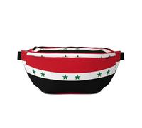 Riñonera ajustable con estampado de bandera de la República Árabe Siria, ligera y cómoda, adecuada para fitness, correr, viajes