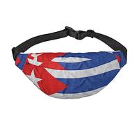Riñonera ajustable con estampado de bandera de Puerto Rico para deportes al aire libre, color negro, talla única, Black, Talla única