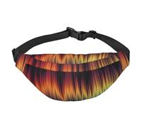 Riñonera ajustable con forma de onda de color, riñonera grande, riñonera de viaje, unisex, Black, Talla única, Mochila informal