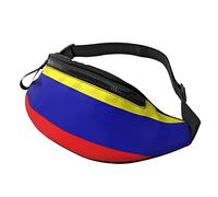 Riñonera ajustable con la bandera de Colombia para hombres y mujeres, Black, Talla única, Riñoneras