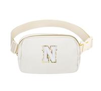 Riñonera ajustable con letra inicial para mujeres, niñas, adolescentes, regalos personalizados, paquete pequeño, Letra N, 1 paquete de letra inicial blanca