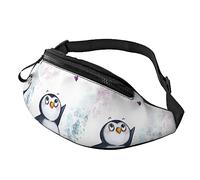 Riñonera ajustable con texto en inglés "I Love Penguins" para viajar, correr, senderismo, ciclismo, riñonera, imagen