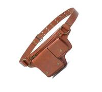 Riñonera ajustable de piel sintética para mujer, diseño retro steampunk, riñonera gótica, Brown, moda