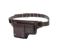 Riñonera ajustable de piel sintética para mujer, diseño retro steampunk, riñonera gótica, marrón oscuro, moda