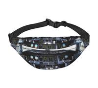 Riñonera ajustable para cabina de avión, riñonera grande, riñonera de viaje, unisex, Black, Talla única, Mochila informal