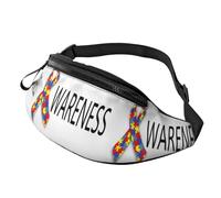 Riñonera ajustable para concienciación sobre el autismo, para viajes, senderismo, correr, deportes al aire libre, para hombres y mujeres, Black, Talla única, Riñoneras