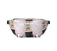 Riñonera ajustable para gatos, bolsa cruzada ajustable para hombres y mujeres, correr, senderismo, escalada, gimnasio, bicicleta estática, etc., Black, Talla única