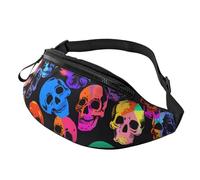 Riñonera ajustable para viajar, senderismo, ciclismo, correr al aire libre, Calavera 1, Talla única, Organizador de bolsas