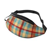 Riñonera ajustable para viajar, senderismo, ciclismo, correr al aire libre, Colorido Buffalo Plaid 1, Talla única, Organizador de bolsas
