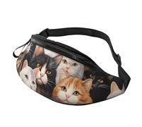 Riñonera ajustable para viajar, senderismo, ciclismo, correr al aire libre, I Kitten Collage 4, Talla única, Organizador de bolsas