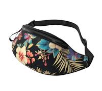 Riñonera ajustable para viajar, senderismo, ciclismo, correr al aire libre, White Red Flower 1, Talla única, Organizador de bolsas