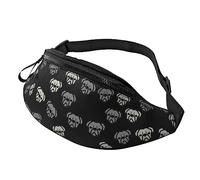 Riñonera American Dog Head para correr, senderismo, viajes, entrenamiento, pasear al perro, deportes, pesca, riñonera, Black, Talla única