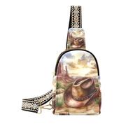Riñonera antirrobo para mujer, diseño de sombrero vaquero occidental, Sombrero de vaquero occidental vasto desierto, 1 size