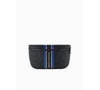 Riñonera Armani Exchange negra con rayas azules, Negro , b30xh15cm