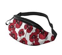 Riñonera Art Red Flower para Hombres y Mujeres, cinturón Ajustable, riñonera, riñonera a la Moda para Correr al Aire Libre, Entrenamiento, Viajes, Senderismo