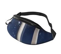 Riñonera Azul Marino Y Estrellas Estampadas Fanny Pack Casual Bolsos Bandolera Cinturón Ajustable Bandoleras para Camping Correr Viajes
