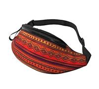 Riñonera bohemia con diseño de arte folclórico mexicano, para correr, senderismo, viajes, entrenamiento, pasear al perro, deportes, pesca, riñonera, Black, Talla única