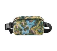 Riñonera bohemia con mapa de la ciudad de fantasía para mujeres y hombres, pequeña bolsa de pecho para viajes, correr, senderismo, Gráfico de escena, 1 size
