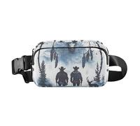 Riñonera bohemia con mapa de la ciudad de fantasía para mujeres y hombres, pequeña bolsa de pecho para viajes, correr, senderismo, Western Cowboy Dream Catchers Deer, 1 size