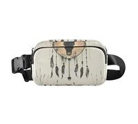 Riñonera bohemia con mapa de la ciudad de fantasía para mujeres y hombres, pequeña bolsa de pecho para viajes, correr, senderismo, Dream Catchers - Calaveras de ciervo, 1 size