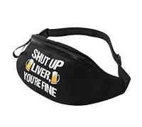 Riñonera Cállate Hígado, Estás Bien Multifuncional Bolsos Bandolera Con Agujero De Auriculares Riñoneras De Cintura Para Senderismo Bici Hombre 14X35Cm