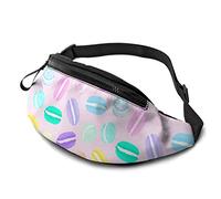 Riñonera casual con diseño de macarrones arcoíris para hombres y mujeres, cinturón ajustable, para viajes, senderismo, ciclismo, correr, festivales, rave, 2 (Reino Unido), Talla única, moda