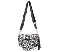 Riñonera casual de gran capacidad, a la moda, con correa ajustable, bolsa deportiva para ocio, bolsa de uso diario, Leopardo blanco y negro, 31*14*22CM