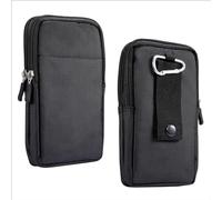 Riñonera Cintura Hombre para Teléfono Negro, Bolsa de Telefono con Clip de Cinturon, 6.7" Vertical Bolso de Cintura para Hombre Mujer Multifunción Funda de Cintura Cartera Bolsillo con Mosquetón