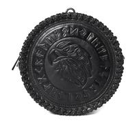 Riñonera clásica medieval de piel sintética versátil vintage en relieve para LARP y lateral medieval de piel sintética, Black