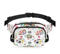 Riñonera colorida con diseño de calavera de azúcar para mujeres, hombres, niñas y niños, riñonera para correr, deportes, senderismo, bolsa de cinturón, color, XL, Organizador de bolsas