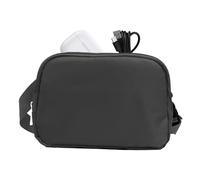 Riñonera compacta de viaje para mujer, mini riñonera con correa ajustable, bolsa de gimnasio para un transporte ligero manos libres, material de nailon impermeable, 8.2 x 1.7 x 5.9 pulgadas, Black