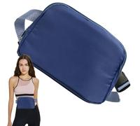Riñonera compacta de viaje para mujer, mini riñonera con correa ajustable, bolsa de gimnasio para un transporte ligero manos libres, material de nailon impermeable, 8.2 x 1.7 x 5.9 pulgadas, azul