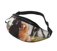 Riñonera con Agujero De Auriculares Bolsos Bandolera Dos Otoños del Árbol del Caniche Real Ligera Riñoneras Viaje para Ciclismo Fiesta Camping 14X35Cm