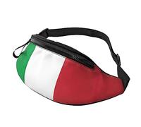 Riñonera con bandera de Italia para correr, senderismo, viajes, entrenamiento, pasear al perro, deportes, pesca, riñonera, Black, Talla única