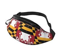 Riñonera con bandera de Maryland para correr, senderismo, viajes, entrenamiento, pasear al perro, deportes, pesca, riñonera, Black, Talla única