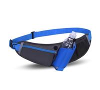 Riñonera con Botella Riñonera Multifuncional for Botella de Agua y Fitness, Bolsa con cinturón Deportivo for Correr(Blue)