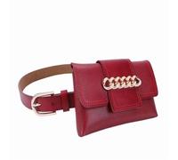Riñonera con Cinturón para Mujer Bolso de Cuero for Mujer con cinturón Bolso con cinturón Decorativo(Red)