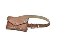 Riñonera con Cinturón para Mujer Riñonera con cinturón Tachonado Estilo Punk Personalizada for Mujer(Brown)