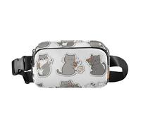 Riñonera con correa ajustable, bandolera cruzada para mujeres y hombres, para el día de todos los santos, gatos bohemios, oro rosa, cartera de viaje de gran capacidad para compras, deportes y trabajo